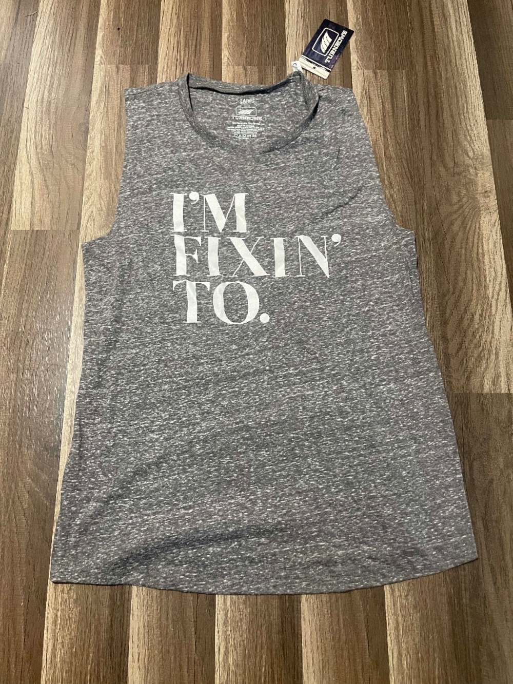 Turnrows “I’m Fixin’ to.” grey Tanktop